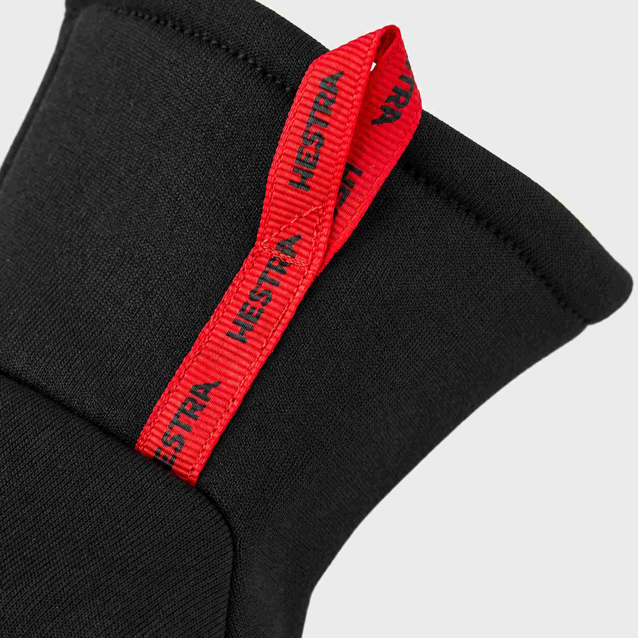 Hestra unisex Touch Point Fleece Liner Gloves (Black) - product detail view 4. AI-generated from manufacturer imagery.