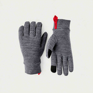 Hestra unisex Touch Point Thermo Gloves (Grey) - product front and palm views. AI-generated from manufacturer imagery.