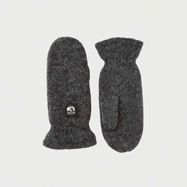 Hestra unisex Wool Mitt in Charcoal (Charcoal) - product front and palm views. AI-generated from manufacturer imagery.