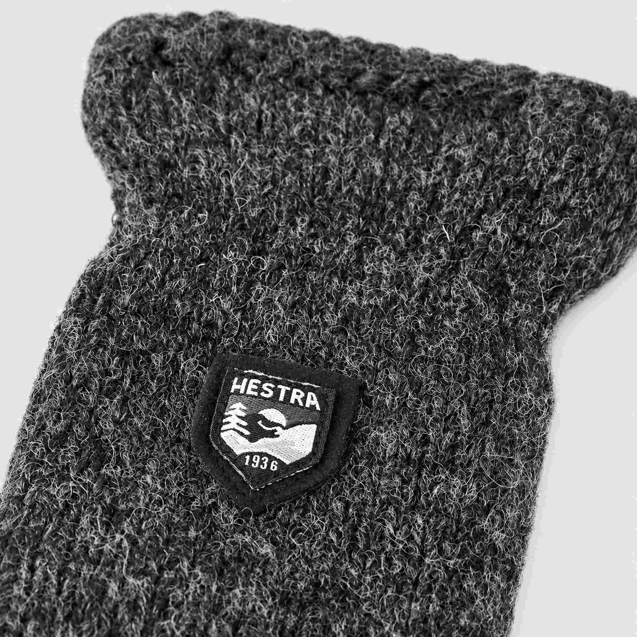 Hestra unisex Wool Mitt in Charcoal (Charcoal) - product detail view 2. AI-generated from manufacturer imagery.