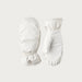 Hestra womens Primaloft Leather Mitt in Ivory (Ivory) - product front and palm views. AI-generated from manufacturer imagery.