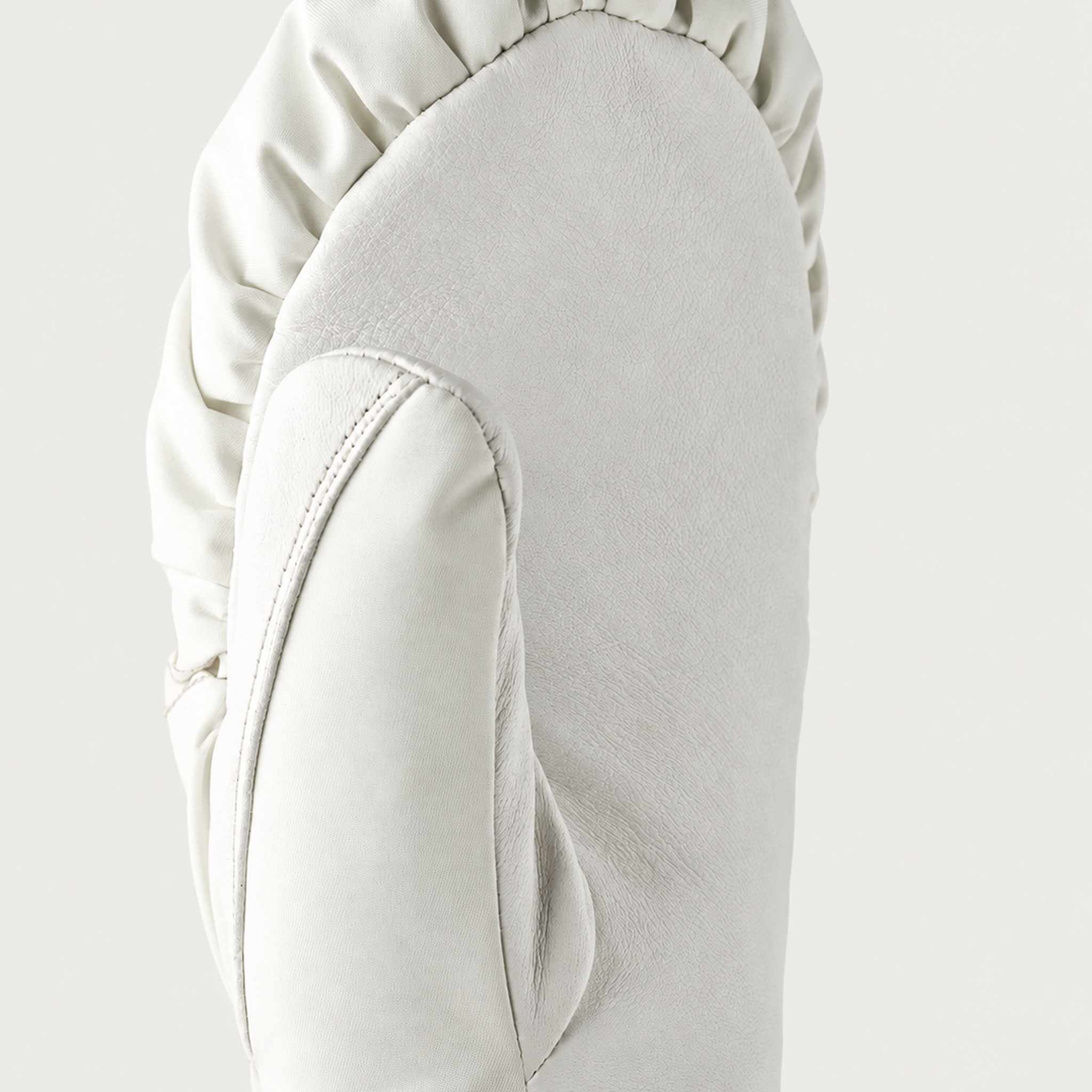 Hestra womens Primaloft Leather Mitt in Ivory (Ivory) - product detail view 2. AI-generated from manufacturer imagery.