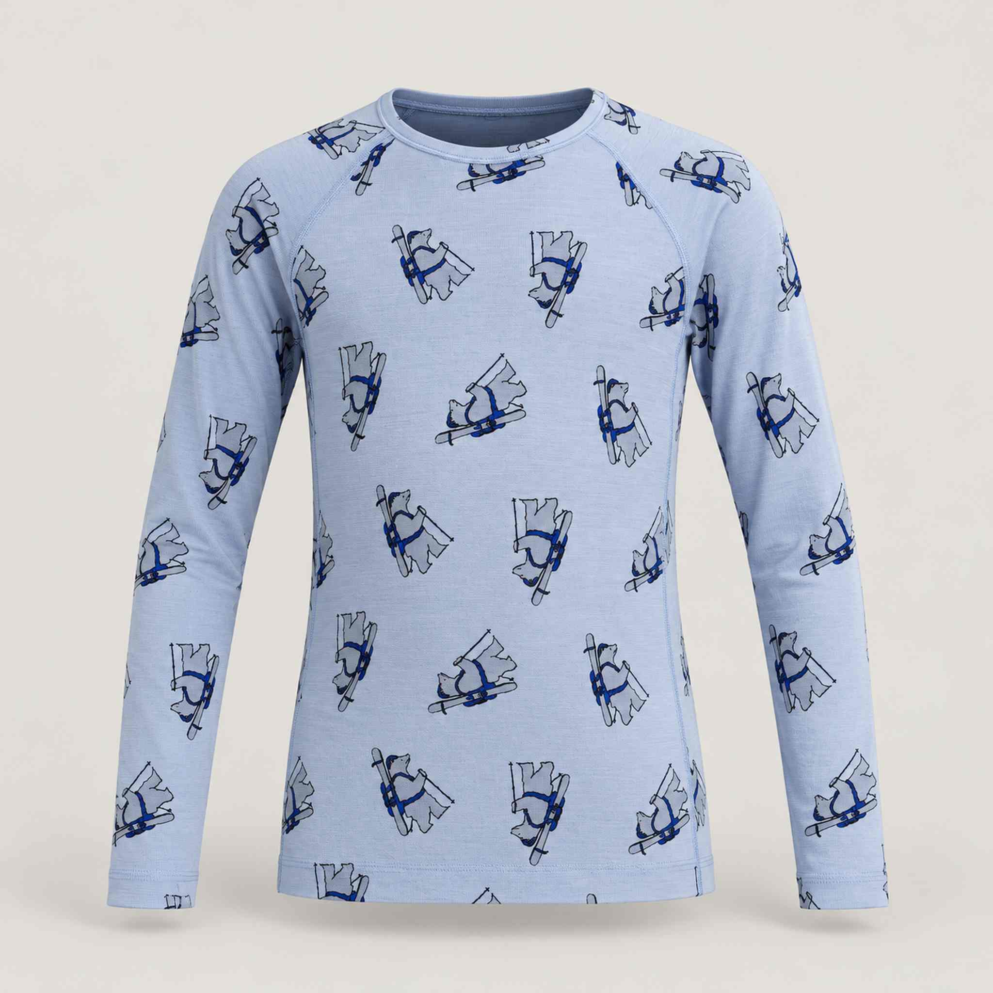Icebreaker Kids Merino 200gm Oasis Crewe in Bear Print – front