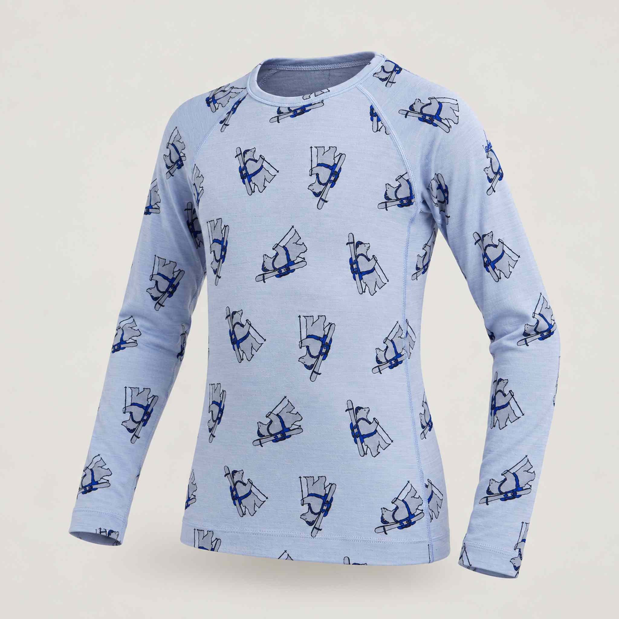 Icebreaker Kids Merino 200gm Oasis Crewe in Bear Print – side