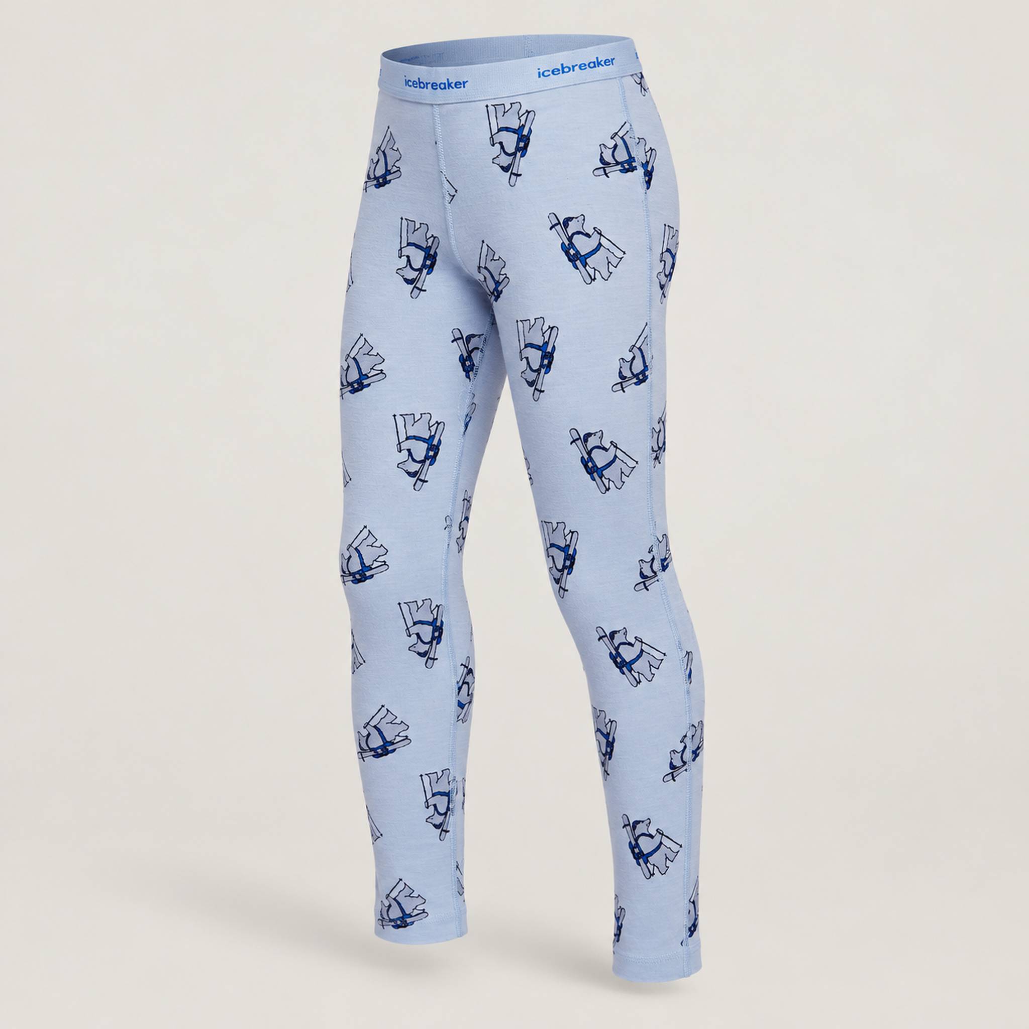 Icebreaker Kids Merino 200gm Oasis Leggings in Bear Print – side