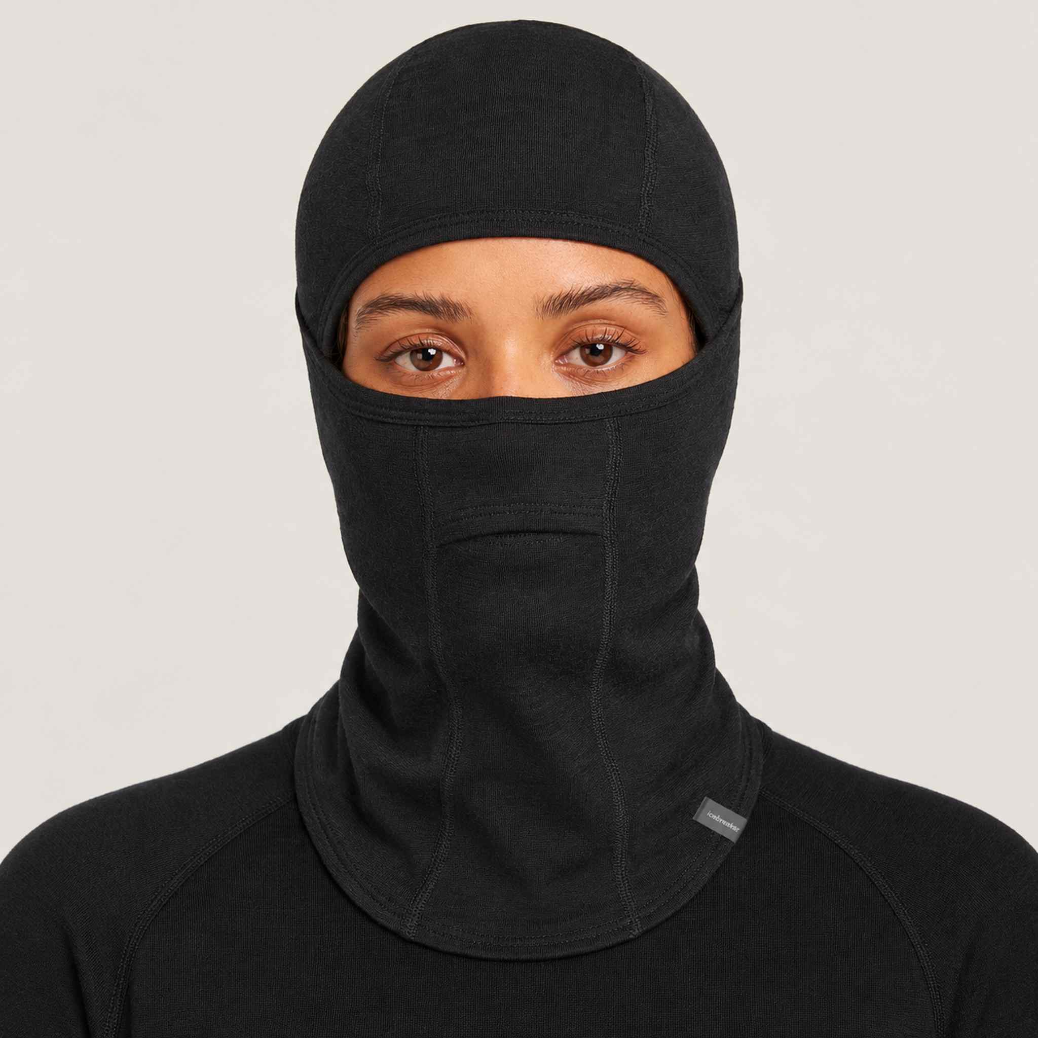 Icebreaker Oasis Balaclava in Black – female front