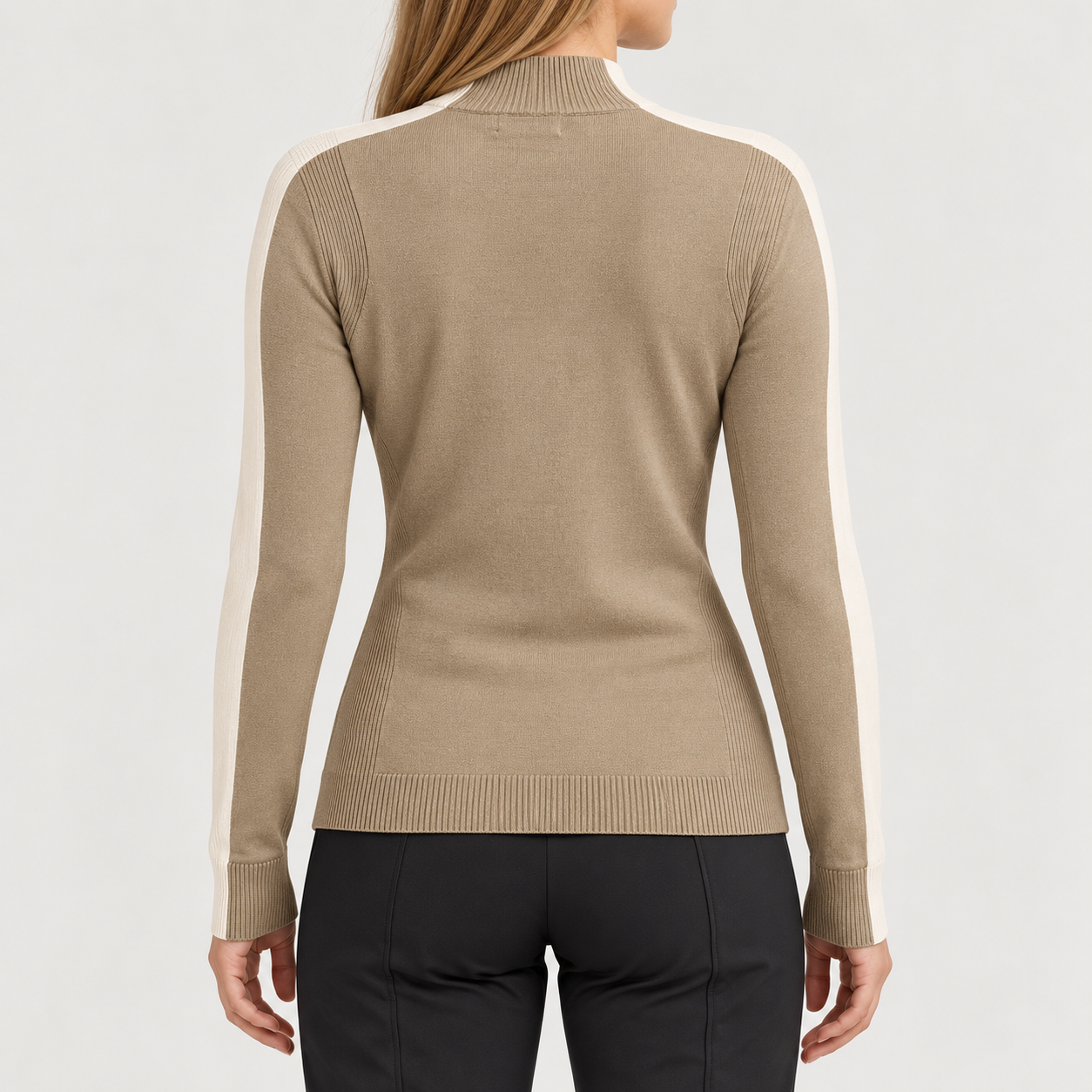 J Lindeberg Adia Knitted Sweater in Brindle, model back