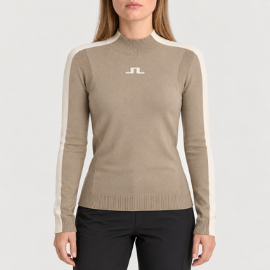 J Lindeberg Adia Knitted Sweater in Brindle, model front