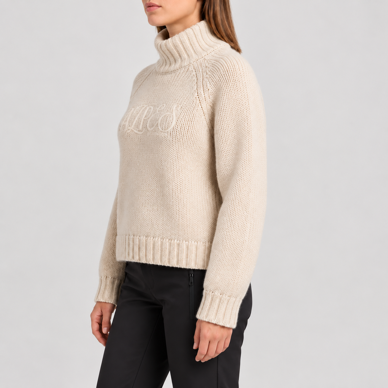 J Lindeberg April Sweater in Moonbeam, model side