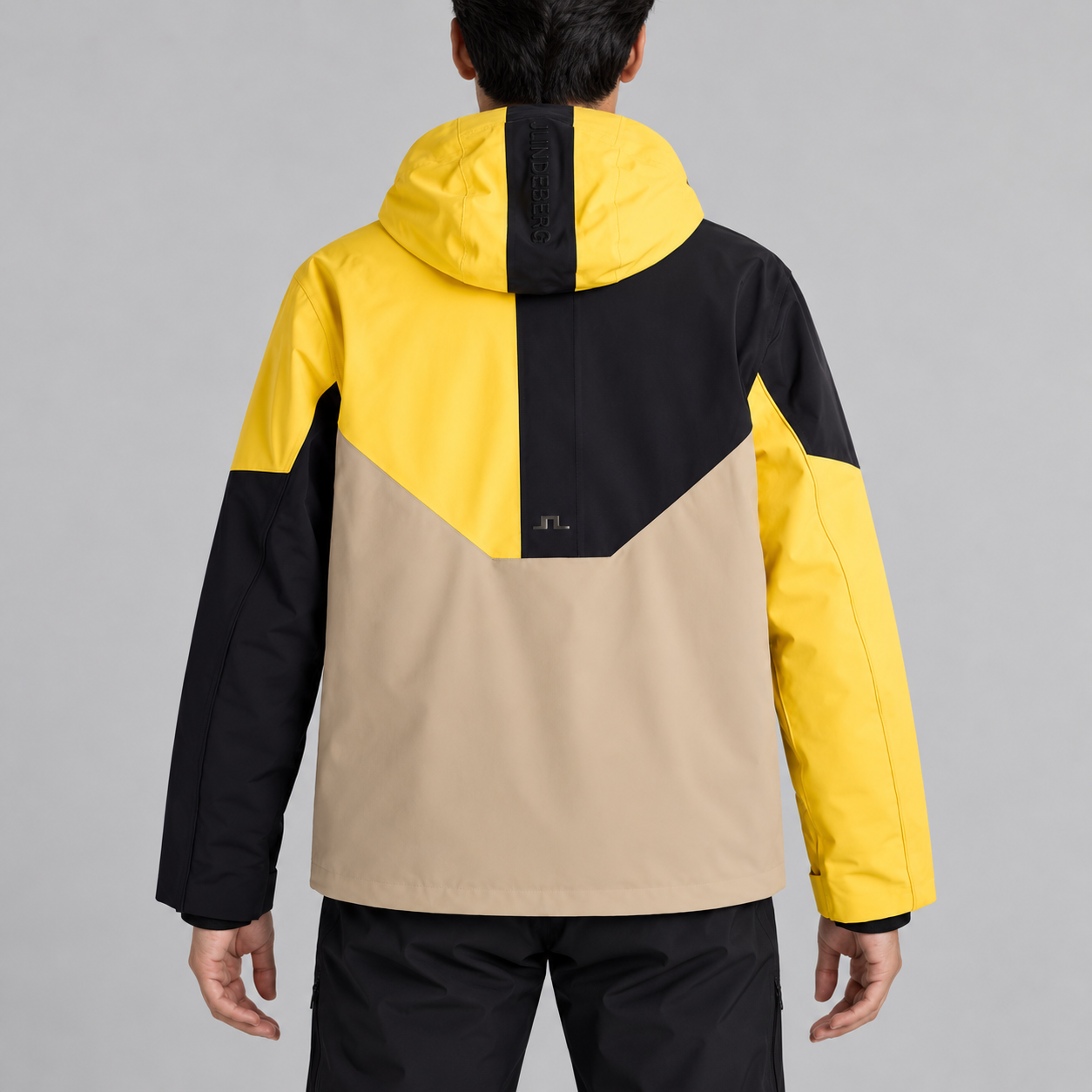 J Lindeberg Caldwell Ski Jacket in Bumblebee, model back