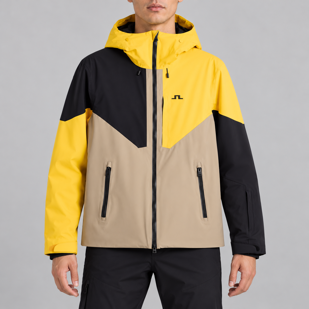 J Lindeberg Caldwell Ski Jacket in Bumblebee, model front
