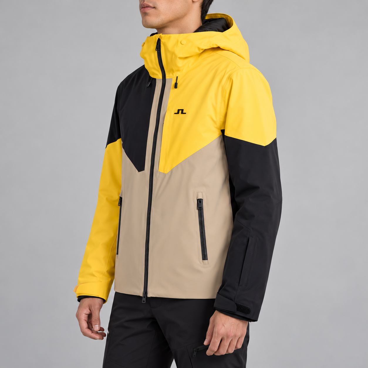 J Lindeberg Caldwell Ski Jacket in Bumblebee, model side