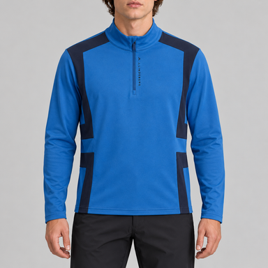 J Lindeberg Finn Half Zip in Set Sail, model front