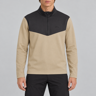 J Lindeberg Maclean Half Zip in Brindle, model front