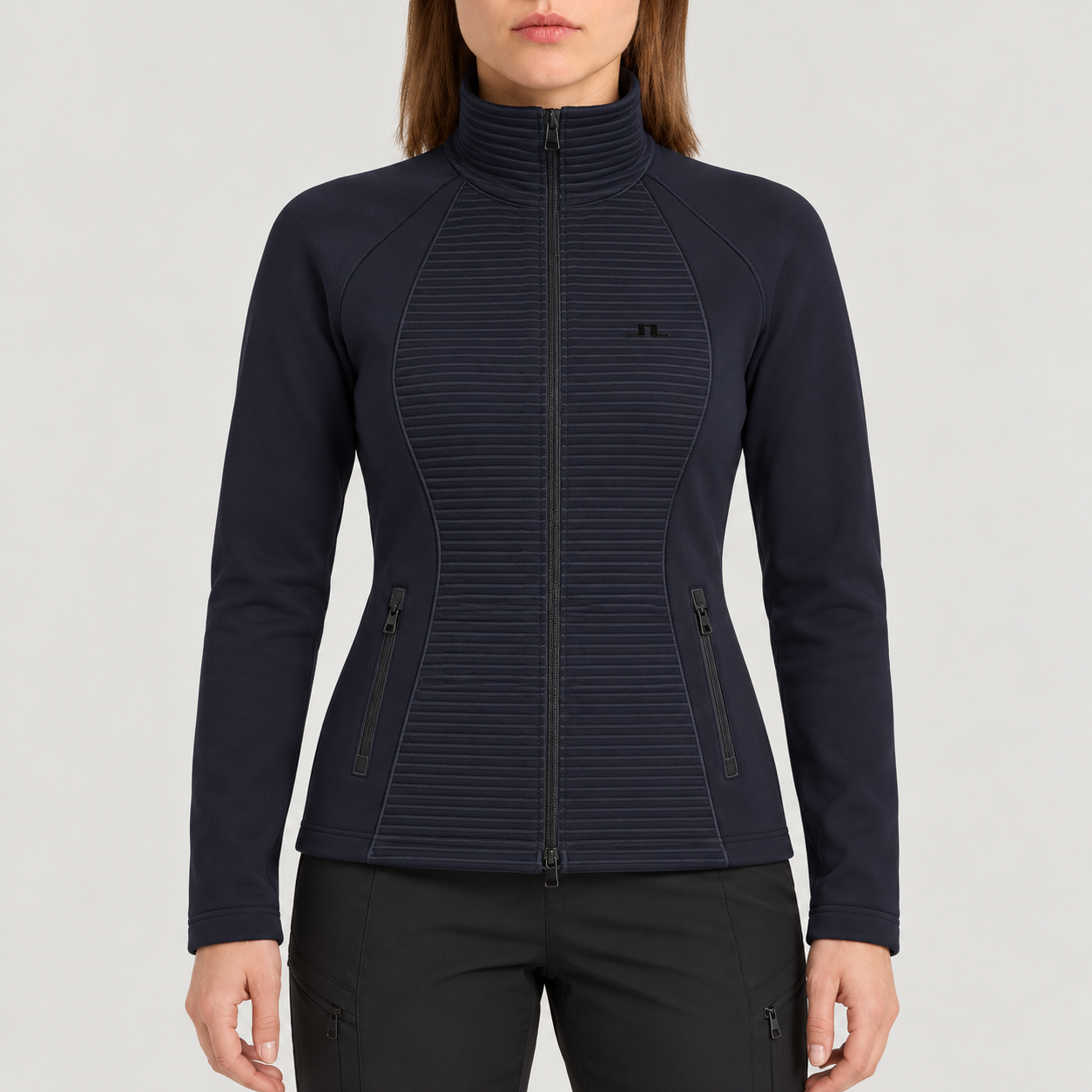 J Lindeberg Mireya Full Zip in Navy, model front