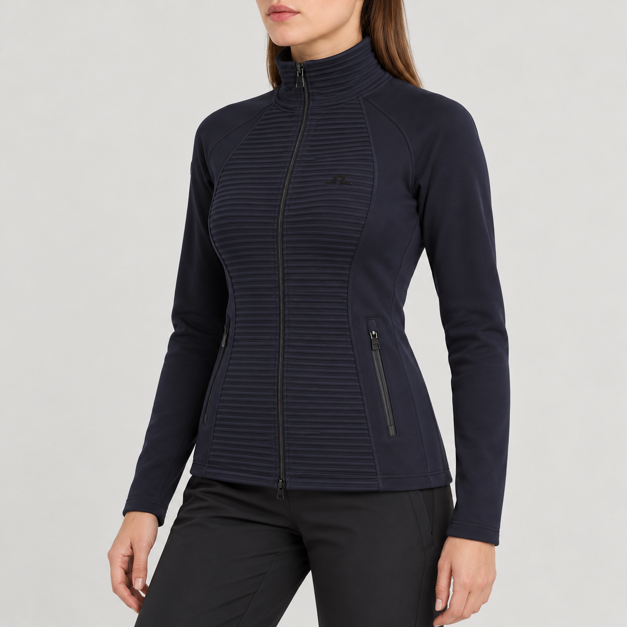 J Lindeberg Mireya Full Zip in Navy, model side