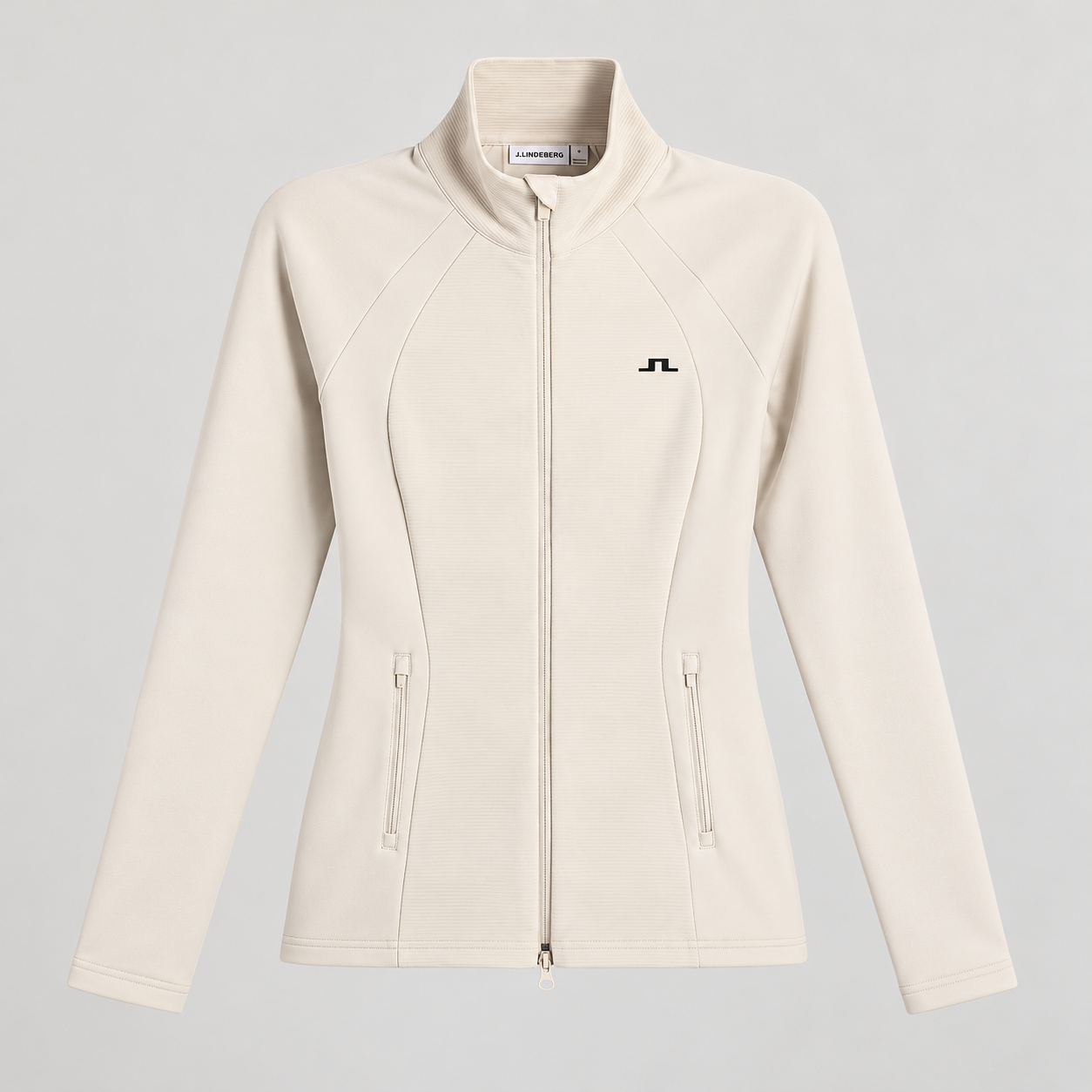 J Lindeberg Mireya Full Zip Mid Layer in Moonbeam, product front