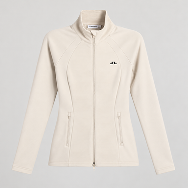J Lindeberg Mireya Full Zip Mid Layer in Moonbeam, product front