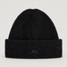 J Lindeberg Monta Beanie in Black, front view on a warm grey background