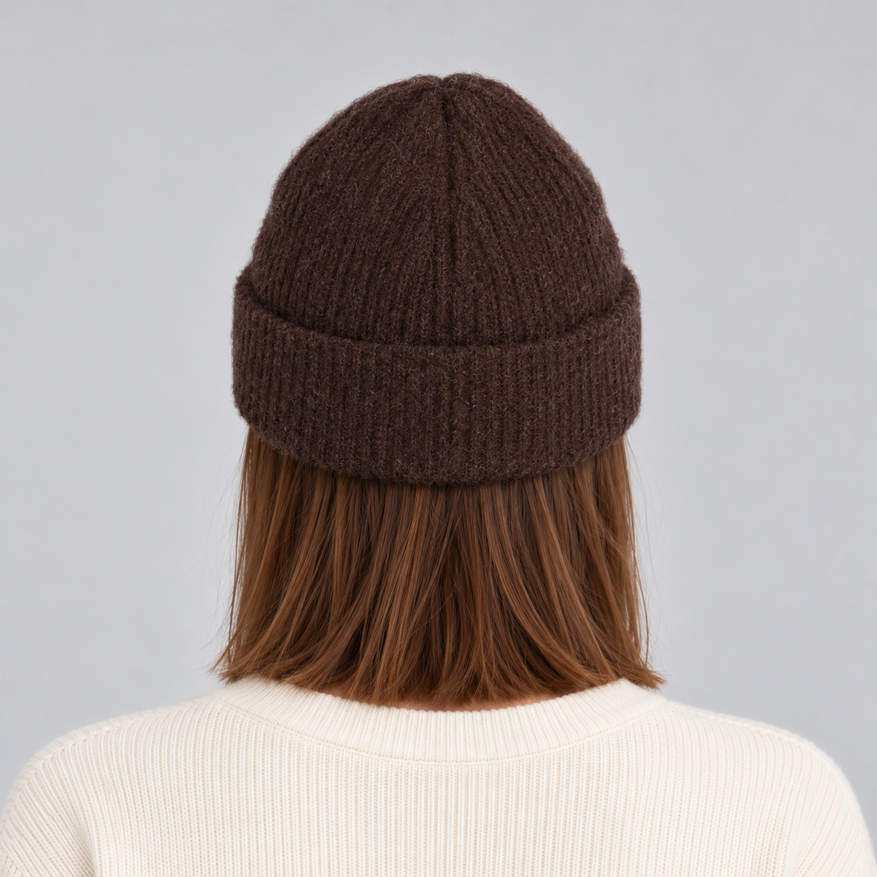 J Lindeberg Monta Beanie in Seal Brown, female back