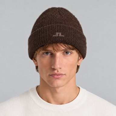J Lindeberg Monta Beanie in Seal Brown, male front