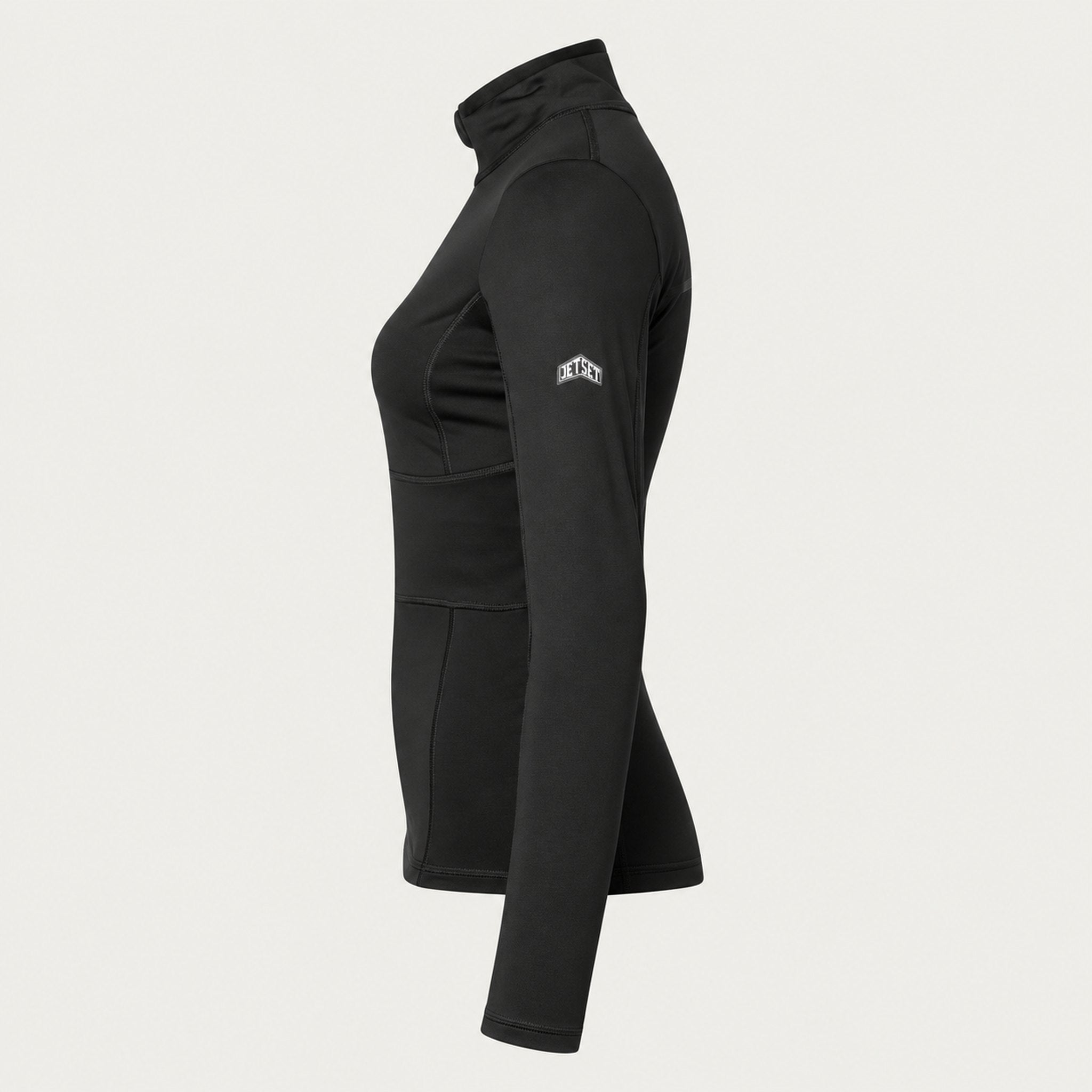 Jetset women's Ginger Half Zip Baselayer in Black — side