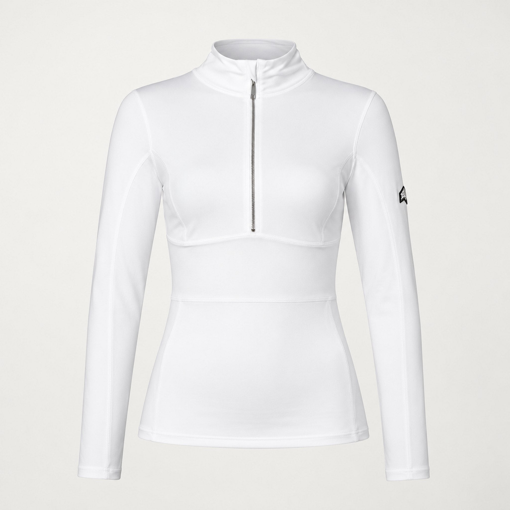 Jetset women's Ginger Half Zip Baselayer in White — front
