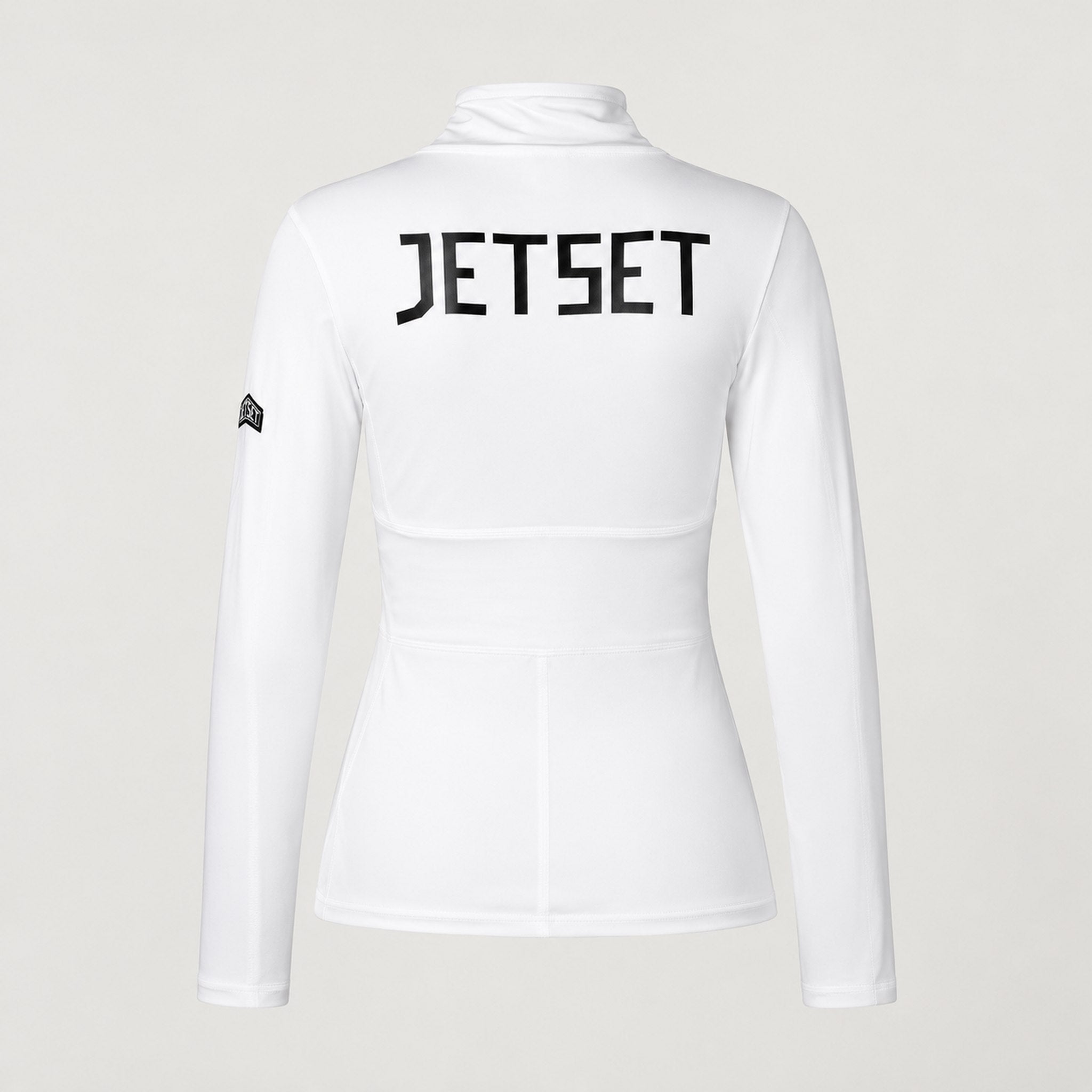 Jetset women's Ginger Half Zip Baselayer in White — back