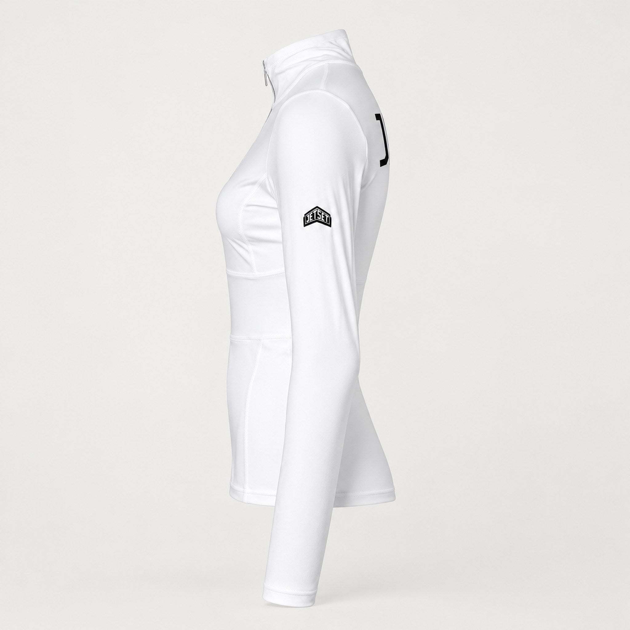 Jetset women's Ginger Half Zip Baselayer in White — side