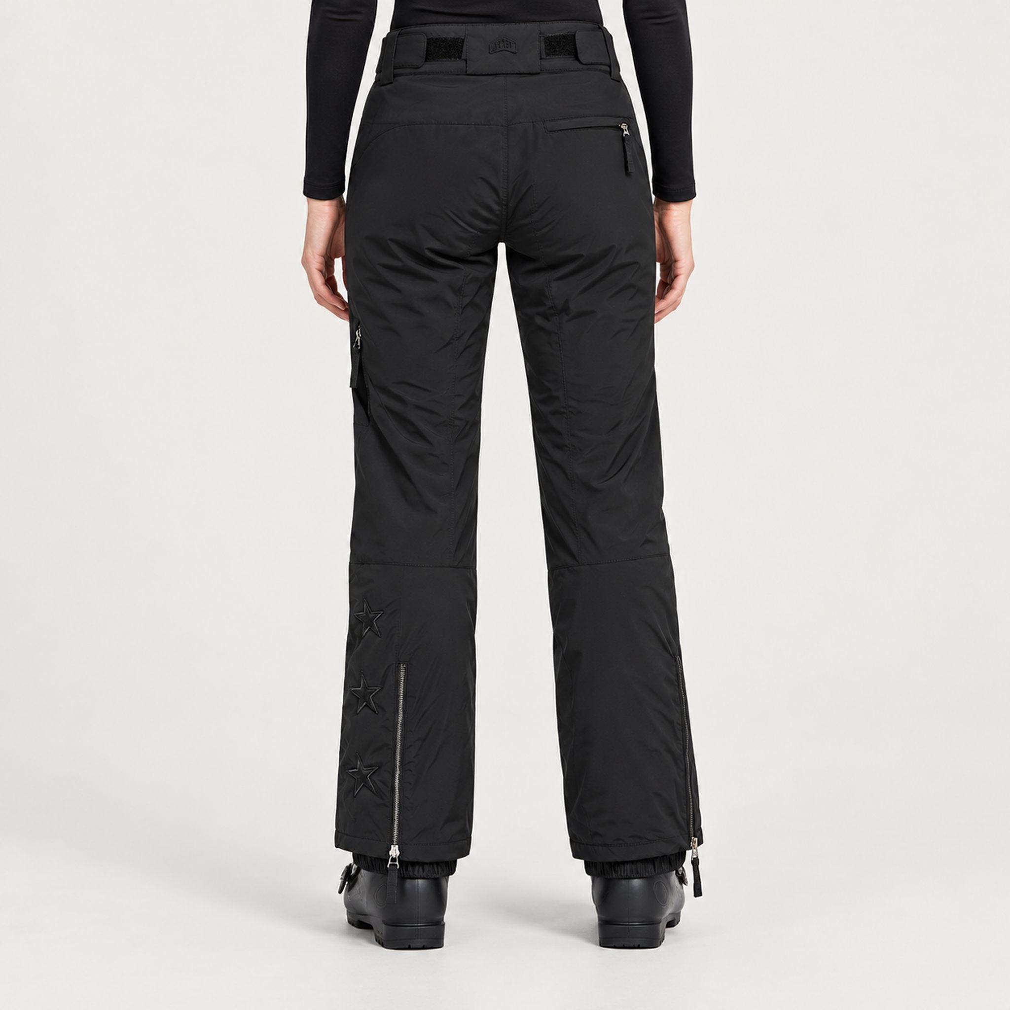 Jetset women's Starred Ski Pants in Black — model back