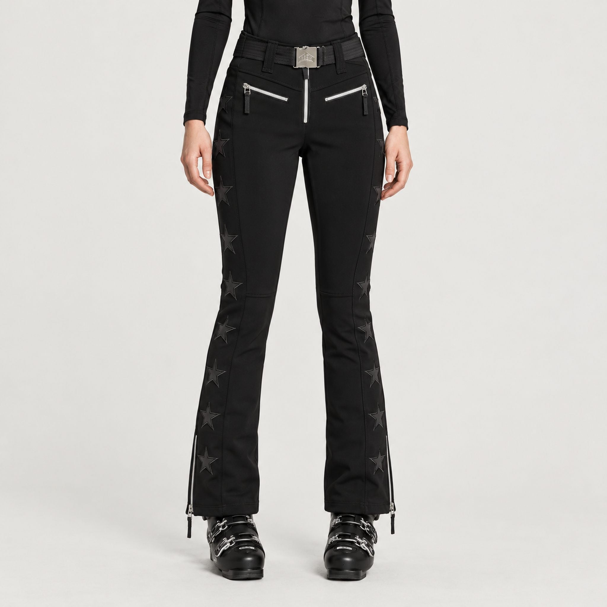 Jetset women's Tiby Ski Pants in Black — model front