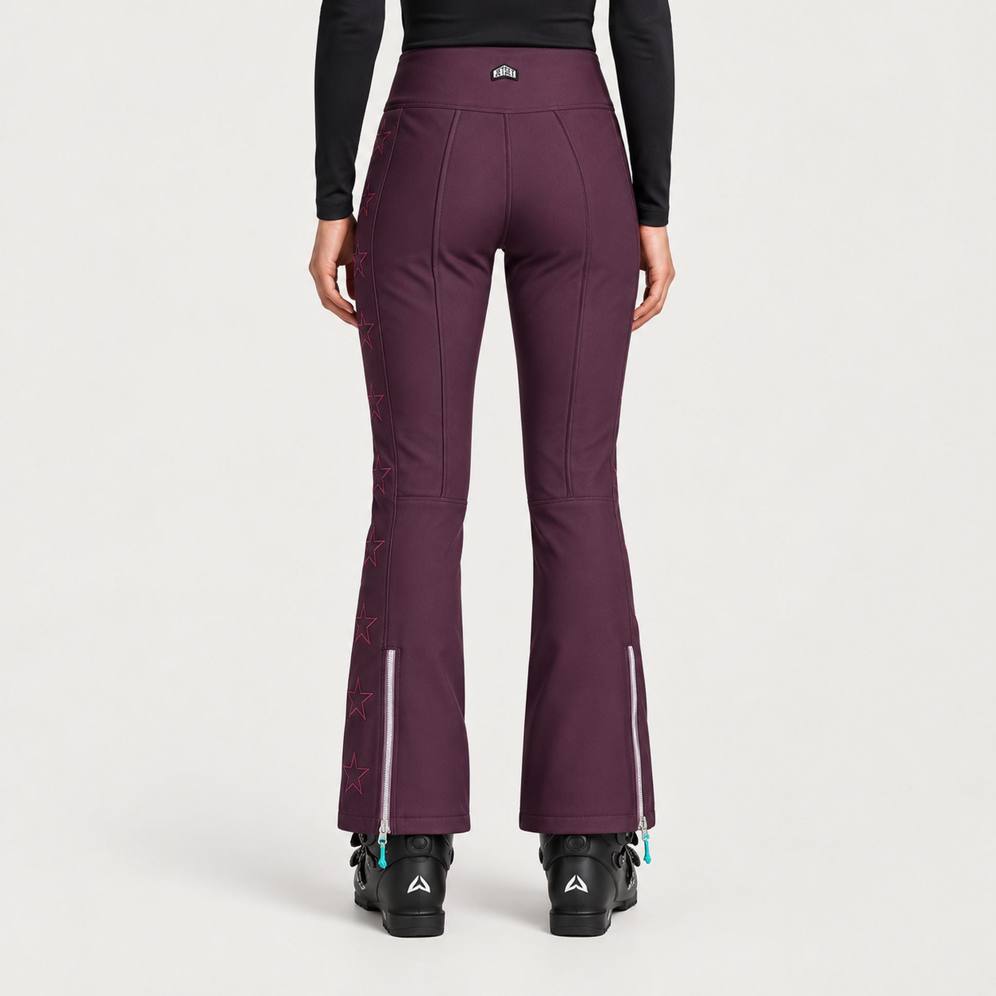 Jetset women's Tiby Ski Pants in Bordeaux Wine — model back