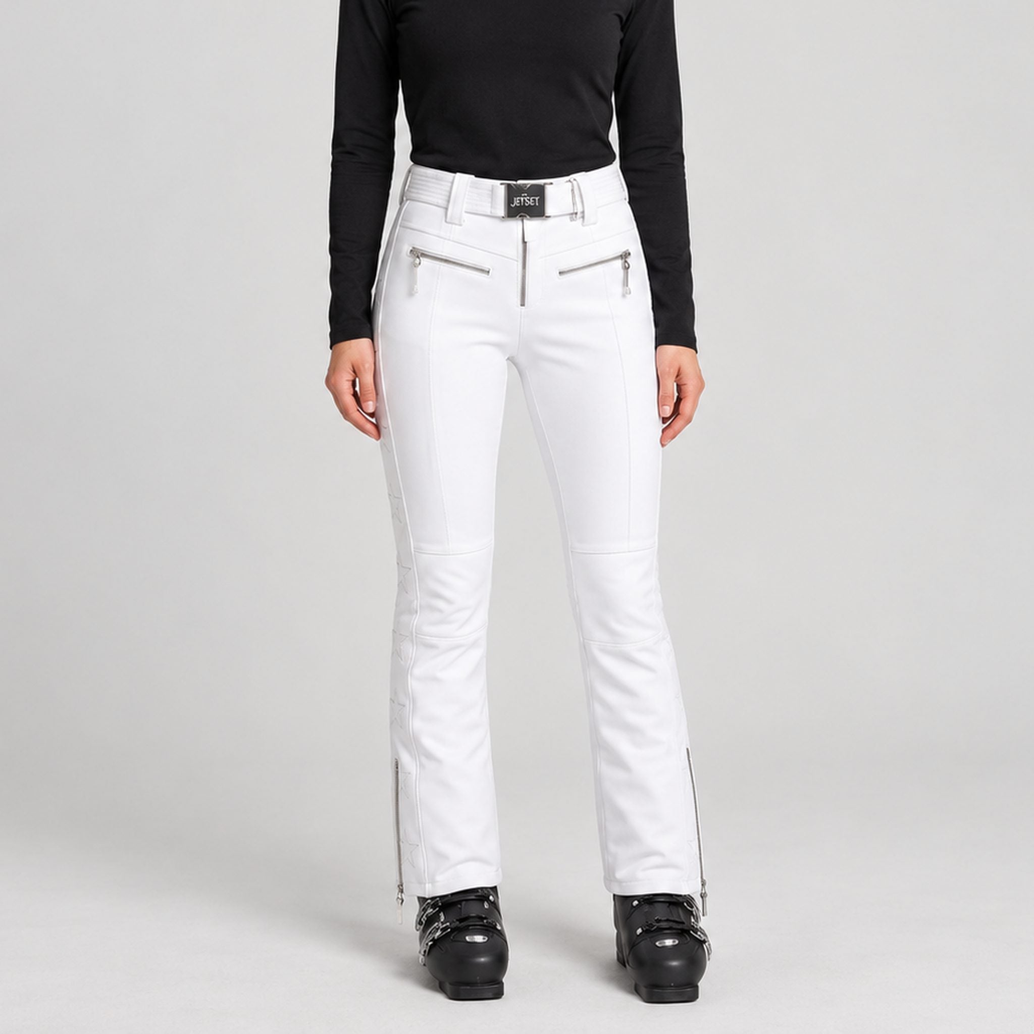 Jetset women's Tiby Ski Pants in White — model front
