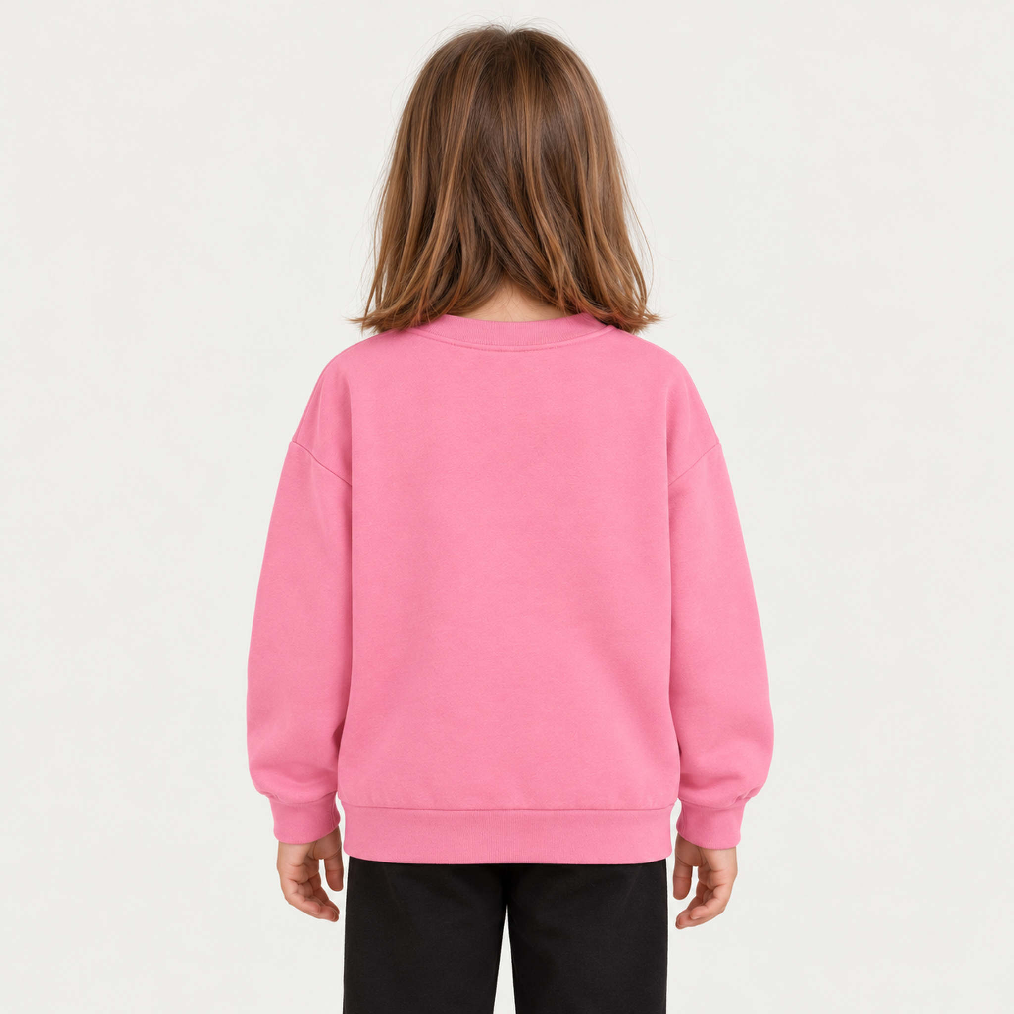 French Disorder kids French Alpes Sweater in Bubblegum - model back | London Ski Co