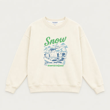 French Disorder kids Winter Squad Sweater in Coconut - product front | London Ski Co