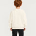 French Disorder kids Winter Squad Sweater in Coconut - model back | London Ski Co