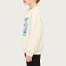 French Disorder kids Winter Squad Sweater in Coconut - model side | London Ski Co
