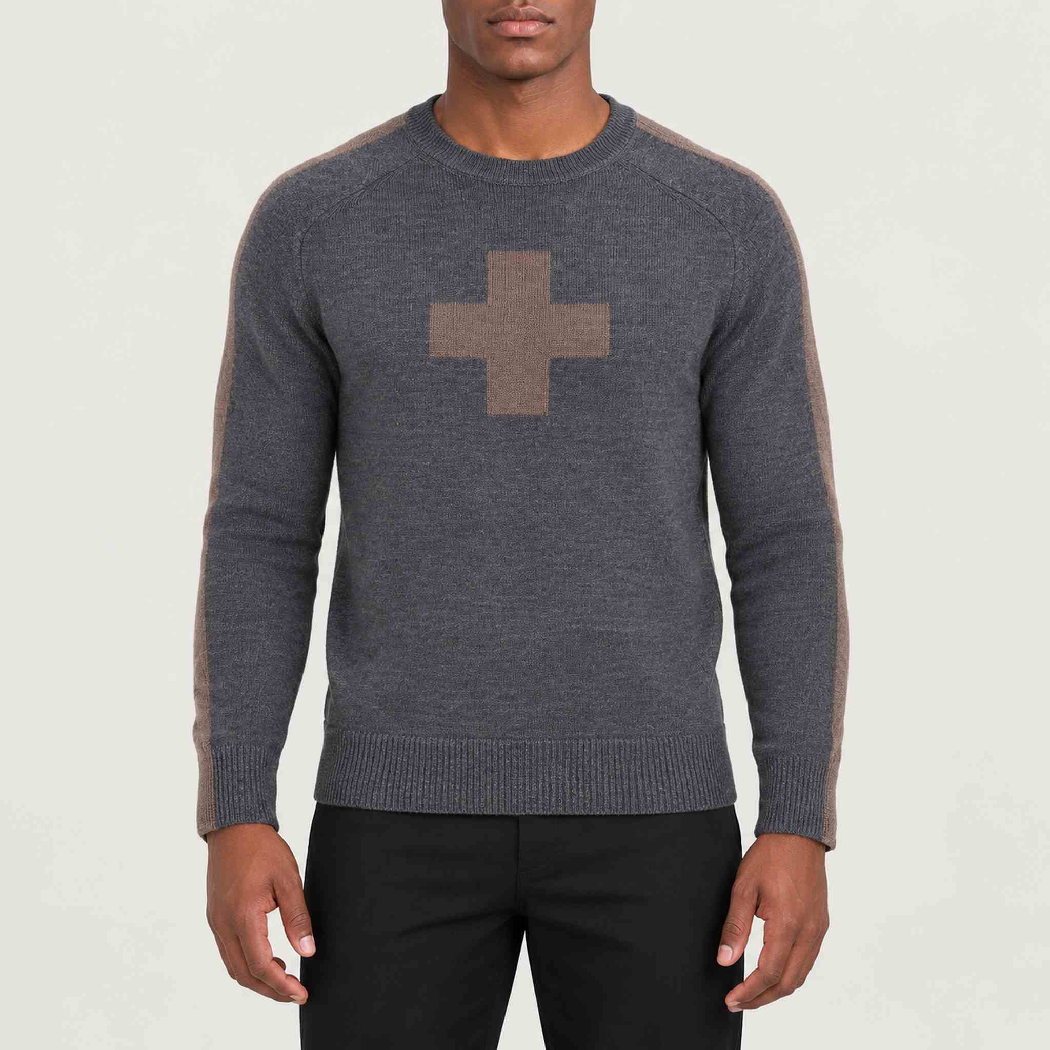 Geneva Sweater in Charcoal in Charcoal — 03 model front
