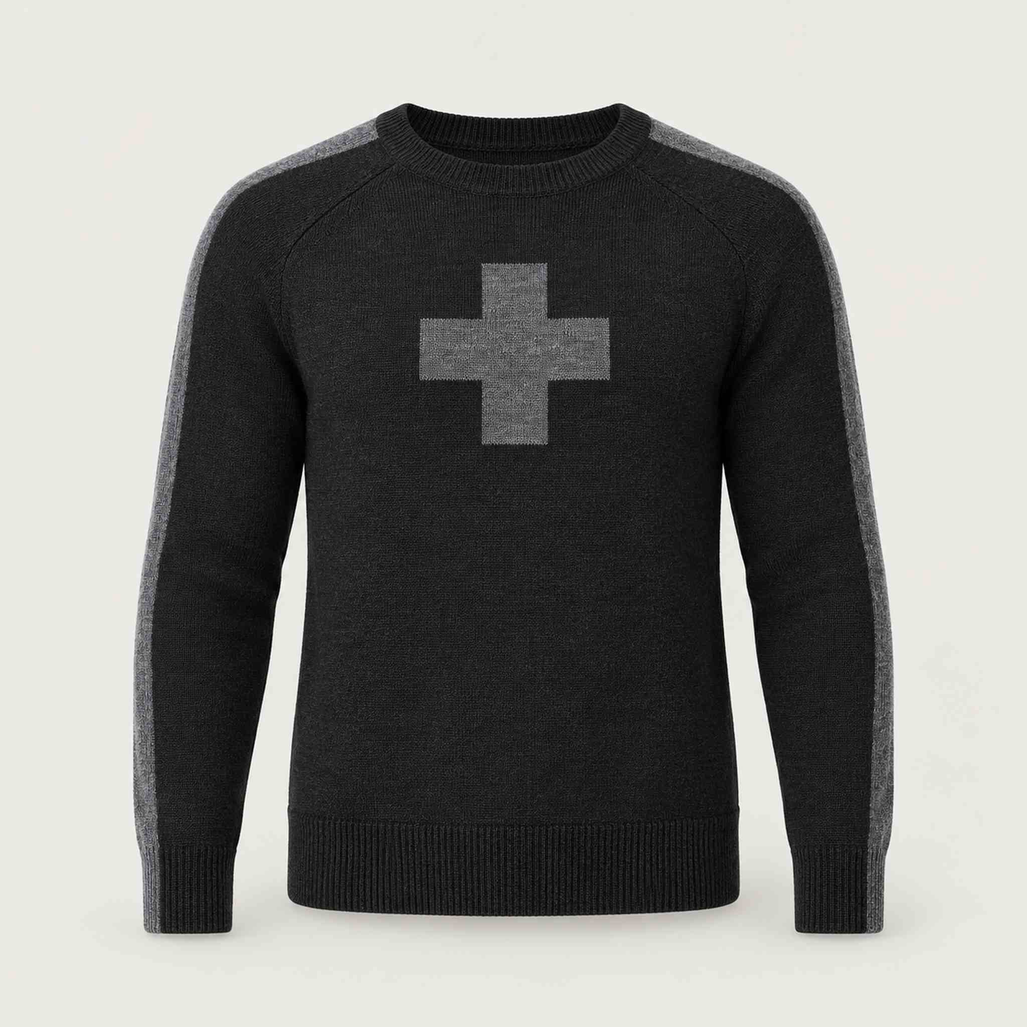 Geneva Sweater in Black in Heather Black — 01 front