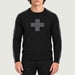 Geneva Sweater in Black in Heather Black — 03 model front
