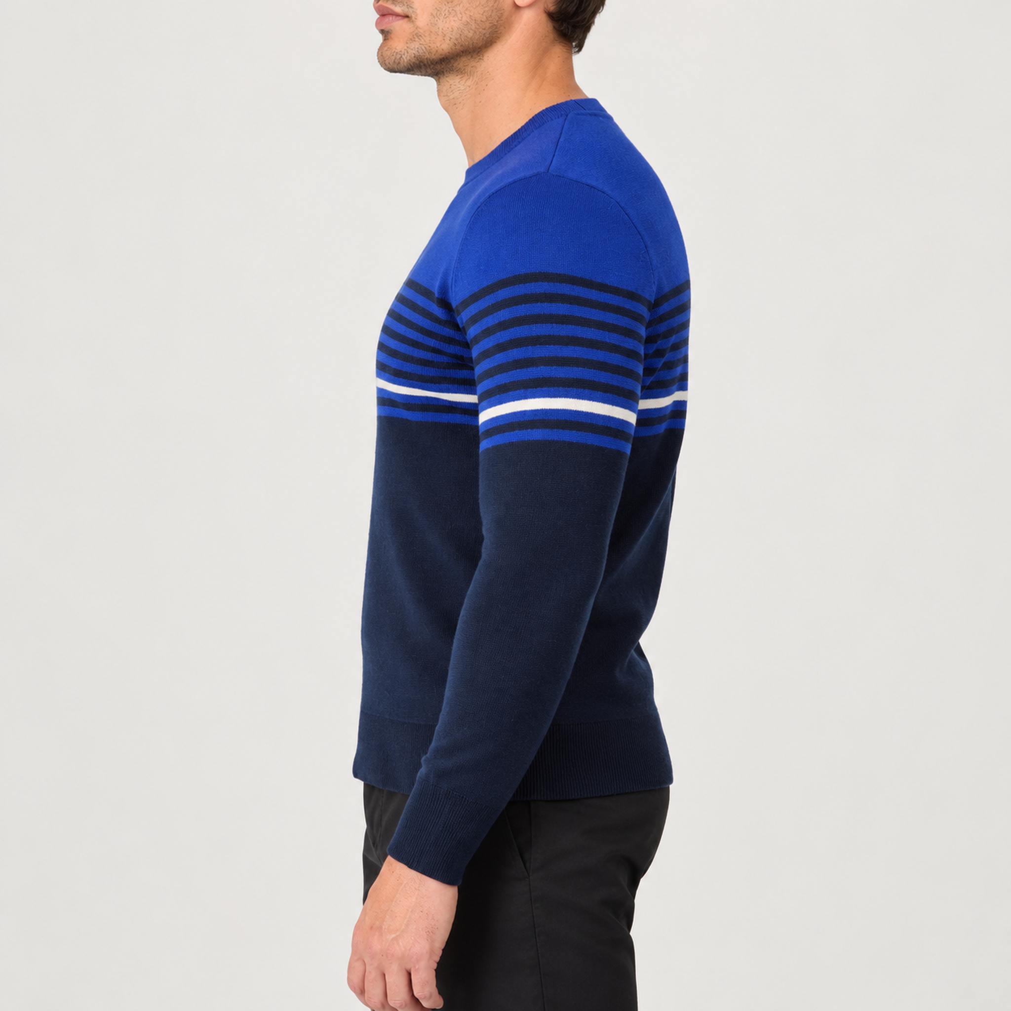 Slopeside Sweater in Navy — 05 model side