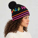 Apres Ski Beanie in Black / Pink Glo in Black Pink Glo — 08 womens side