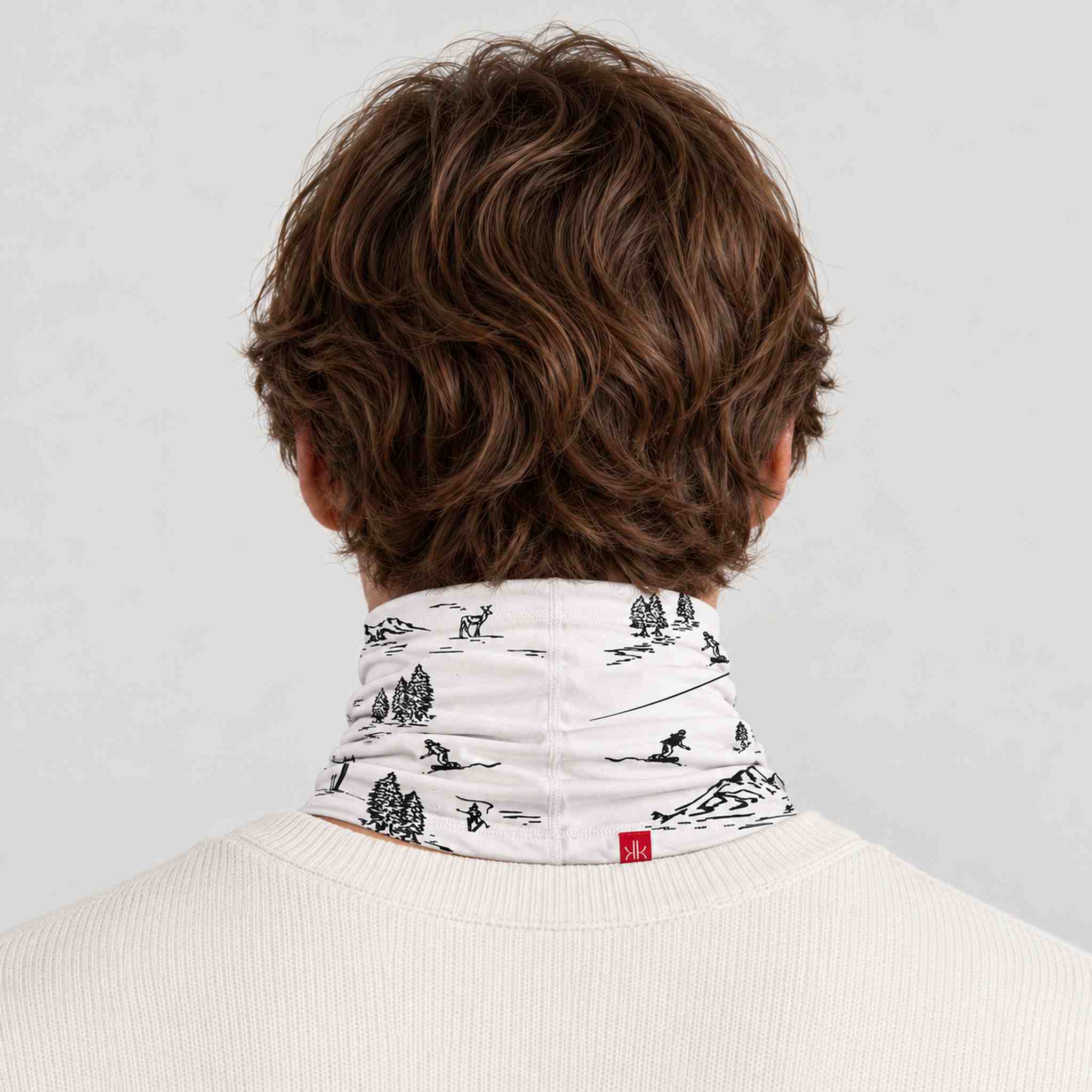 Drifter Neck Gaiter in White — 04 mens back