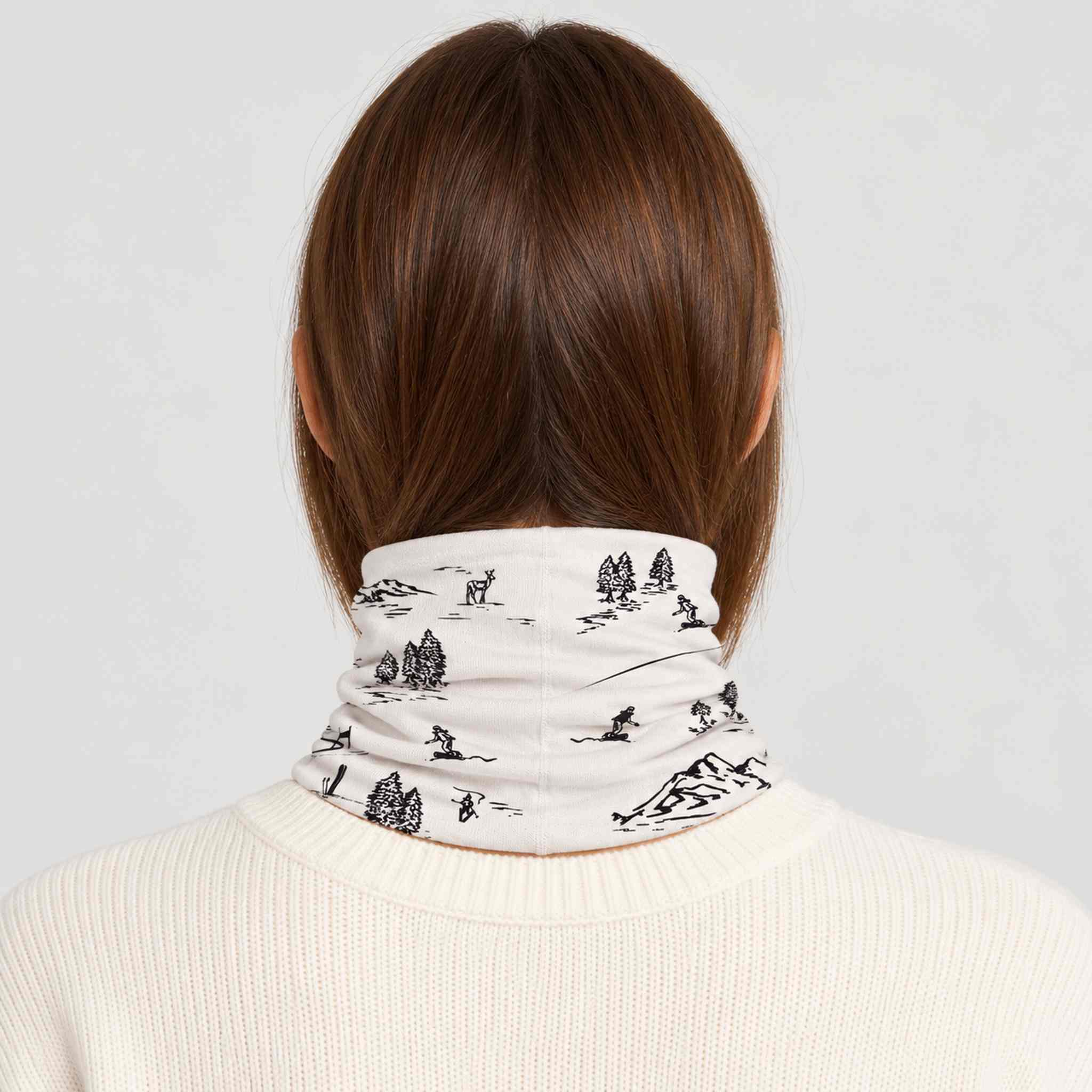 Drifter Neck Gaiter in White — 07 womens back