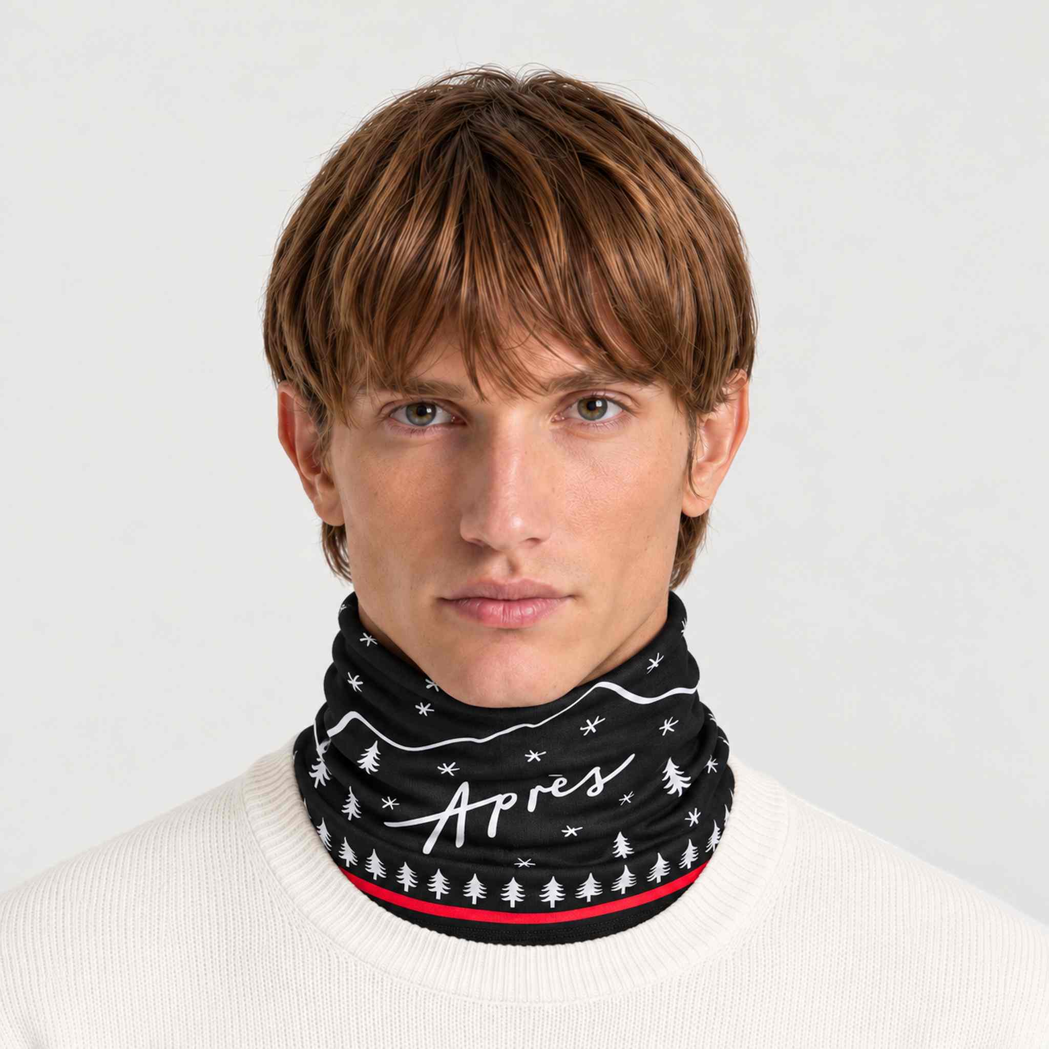 Winter Apres Neck Gaiter in Black in Black — 03 mens front