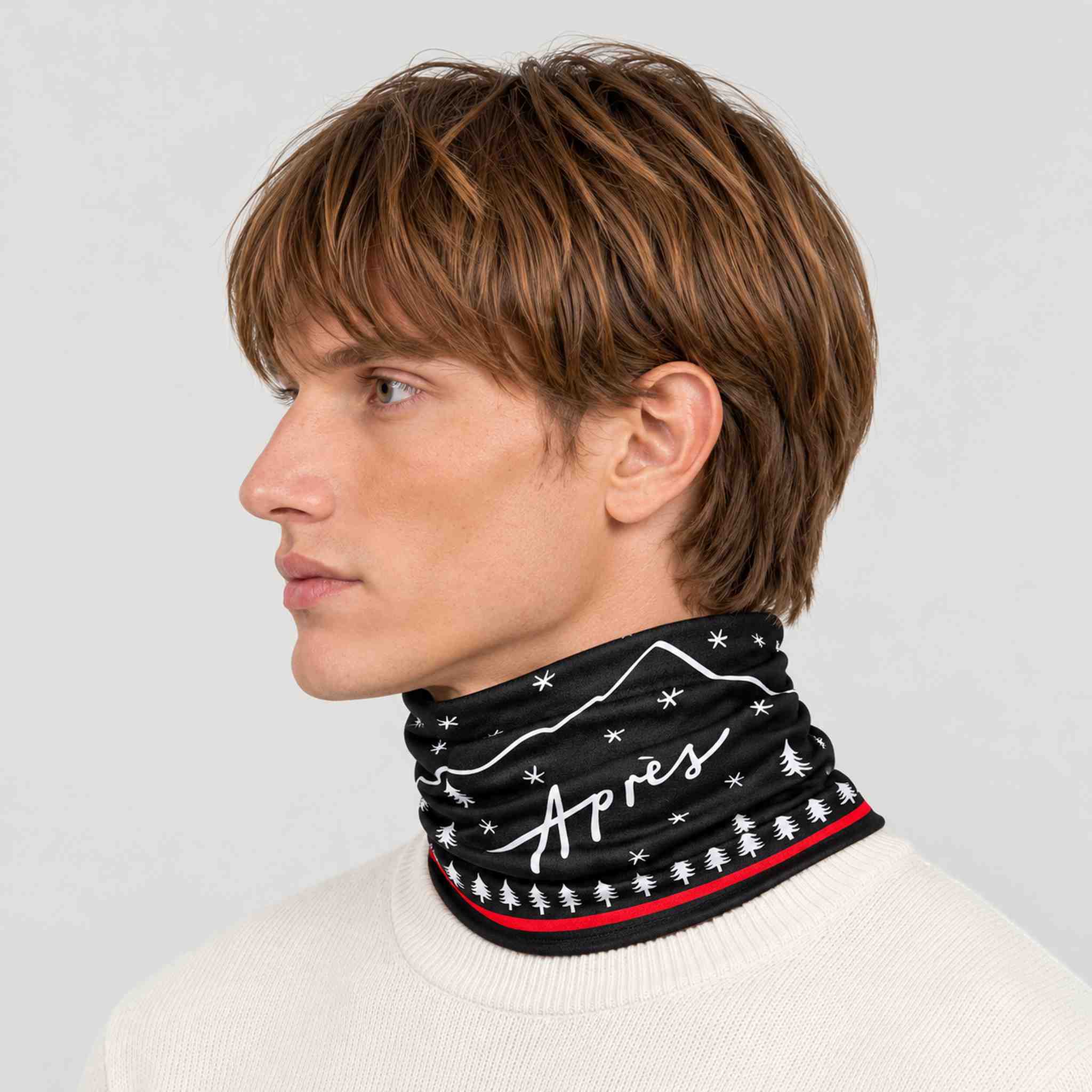 Winter Apres Neck Gaiter in Black in Black — 05 mens side