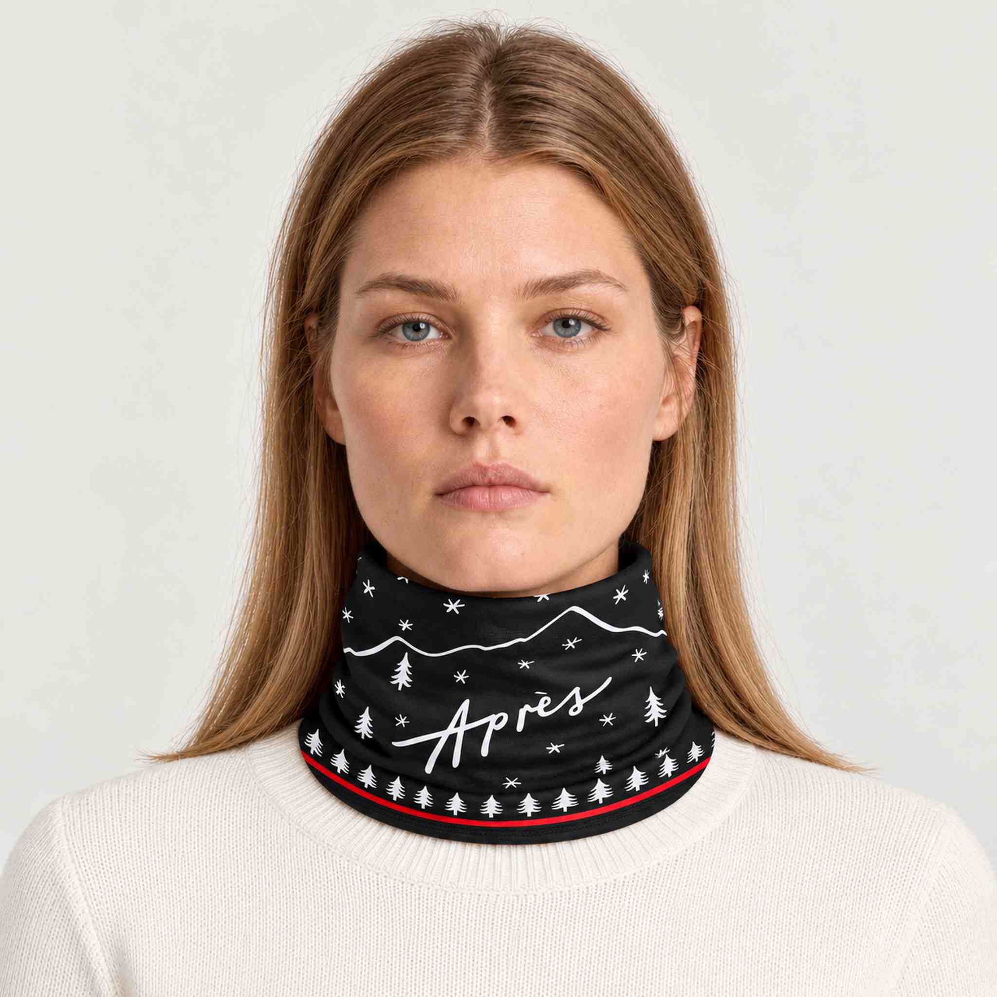 Winter Apres Neck Gaiter in Black in Black — 06 womens front