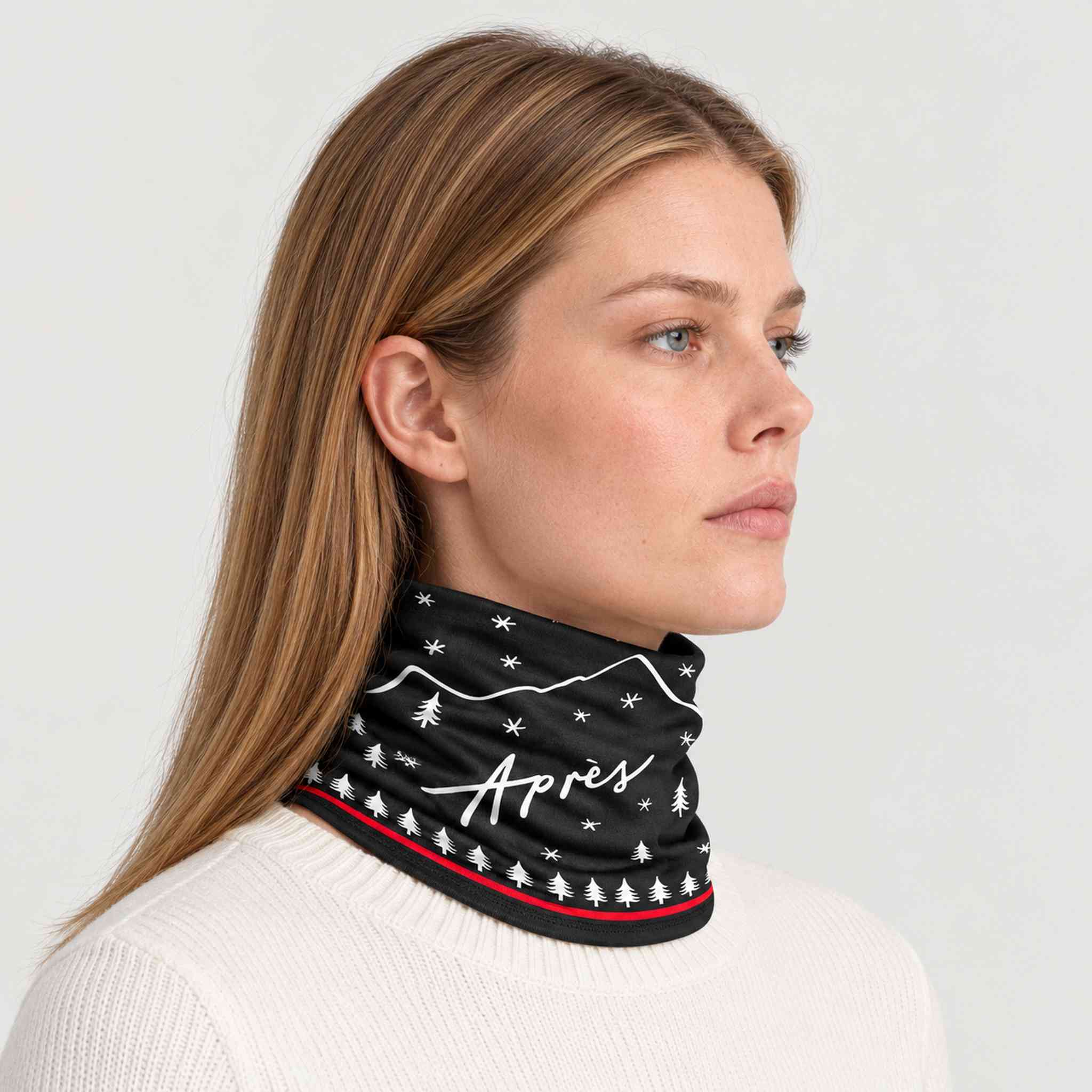 Winter Apres Neck Gaiter in Black in Black — 08 womens side