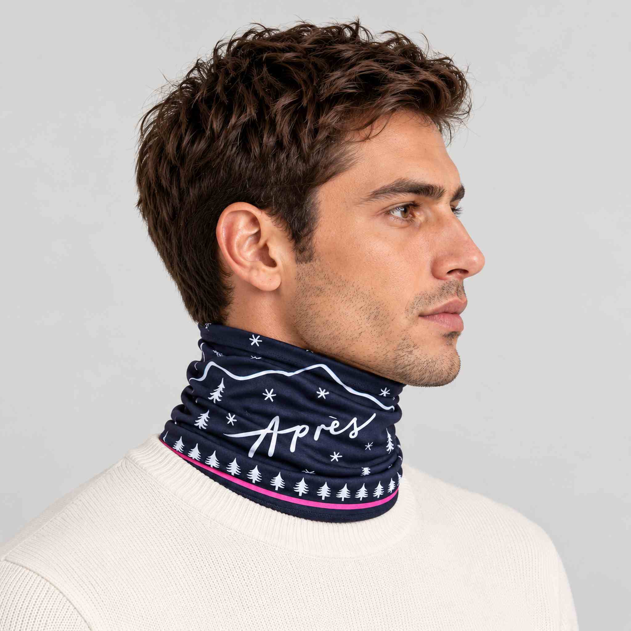 Winter Apres Neck Gaiter in Navy in Navy — 05 mens side