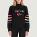 Krimson Klover Apres Sweater in Black / Pink Glo in Black Pink Glo, model front